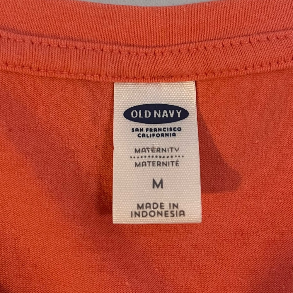 Old Navy Maternity Coral Ruched Stretch Cotton Mini T-shirt Dress Size M - Picture 6 of 7